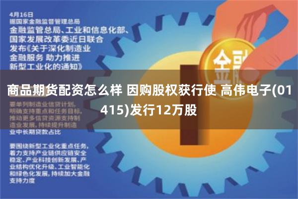 商品期货配资怎么样 因购股权获行使 高伟电子(01415)发行12万股