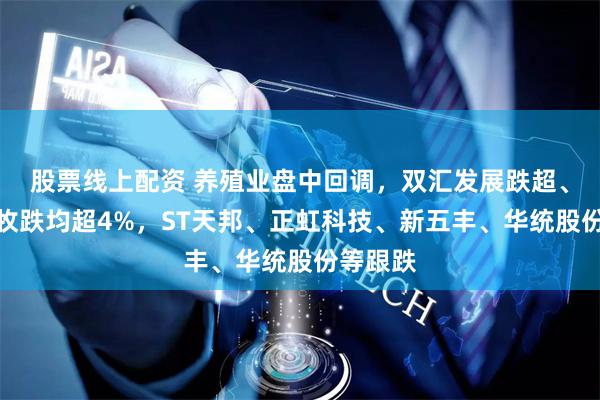 股票线上配资 养殖业盘中回调，双汇发展跌超、巨星农牧跌均超4%，ST天邦、正虹科技、新五丰、华统股份等跟跌