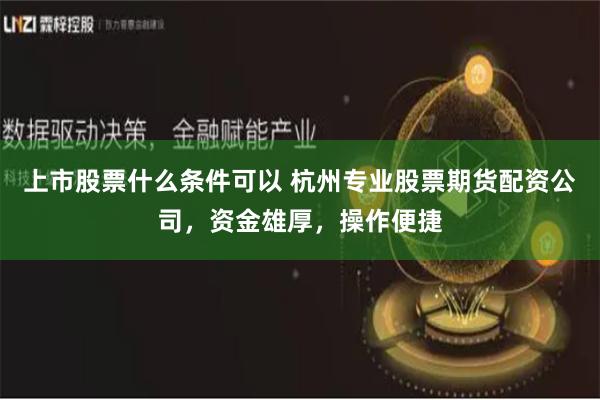 上市股票什么条件可以 杭州专业股票期货配资公司，资金雄厚，操作便捷